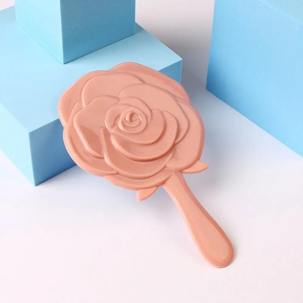 

3D Rose Makeup Mirror Portable Cute Glass Mirror Desktop Makeup Mirror Rose Shaped No Deformation Handheld Mirror Home