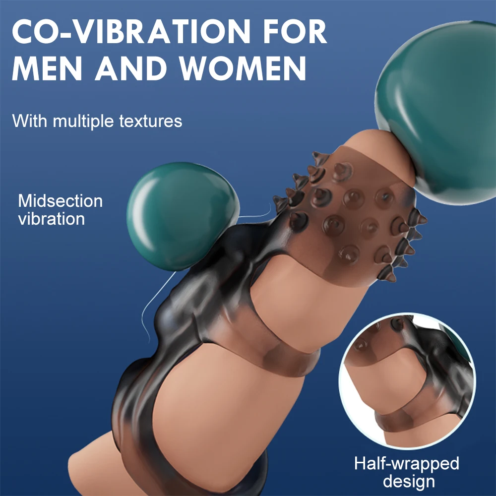 Delay Male Ejaculation Sleeve Vibrating Ring G spot Stimulator Vibrator Enlargement Extender Sex Toys F_voghion.com