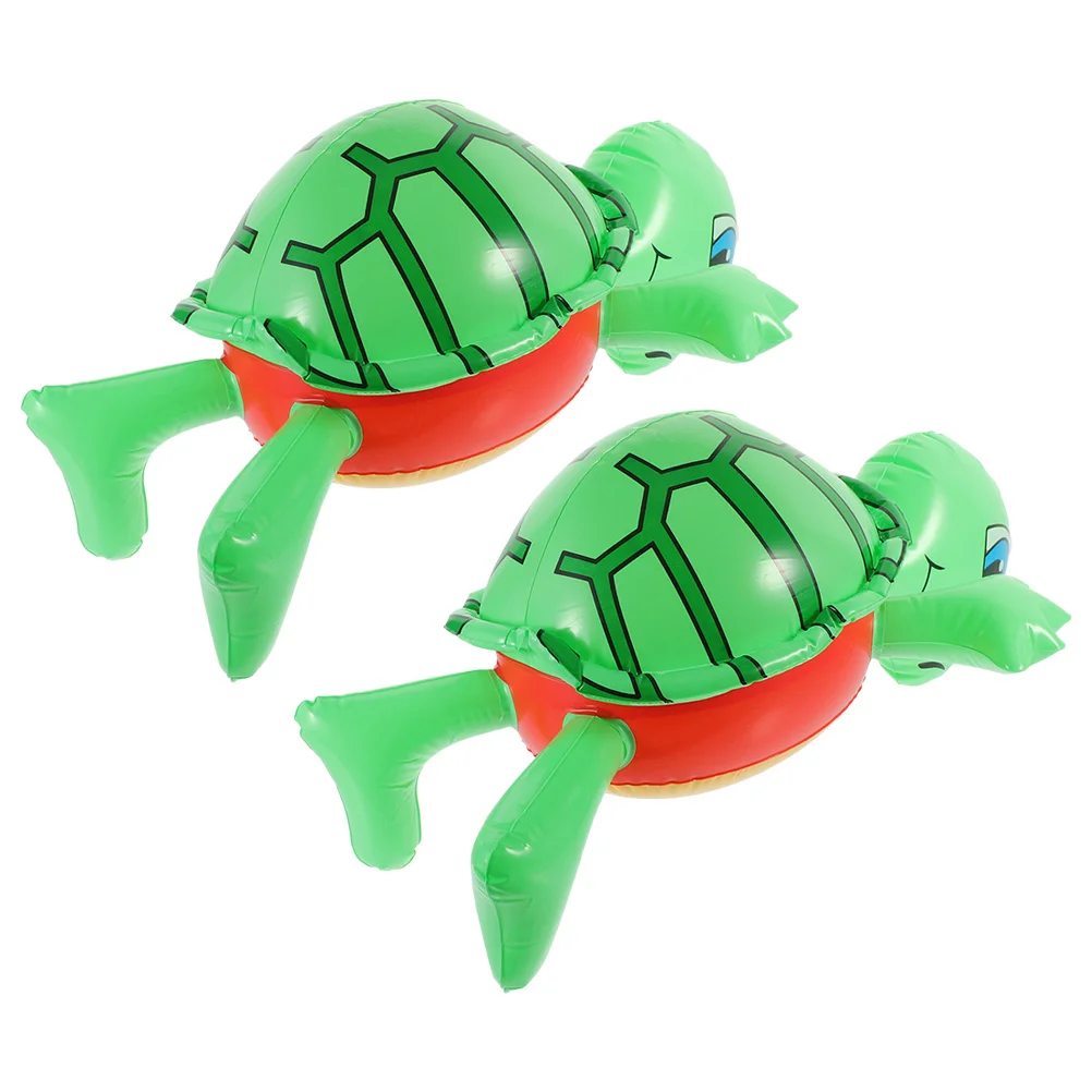 

2 Pcs Turtle Balloon Inflatable Props Party Summer Toys Turtle-shaped Balloons Pvc Supplies Child