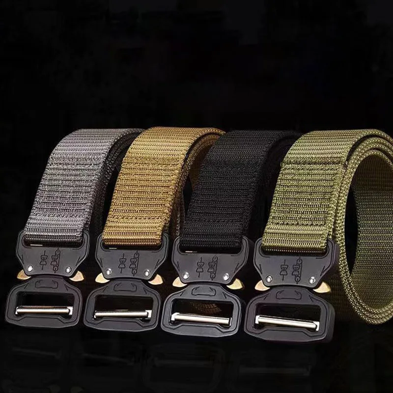 New Tactical Nylon Belt For Men And Women High Quality Canvas Military Multi Functional Hunting Quick Release Metal Casual Belt casual nylon tactical belts for men automatic alloy buckle outdoor canvas tooling training belt quick release mens trousers belt