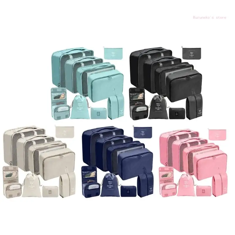 

9pcs/set Travel Storage Bags Waterproof Portable Luggage Suitcase Pack