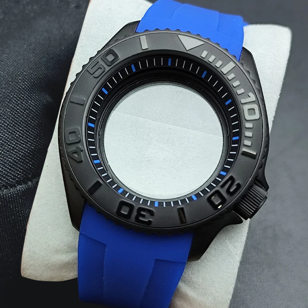High-Quality 42mm Black Steel Men's Watch with Sapphire Glass