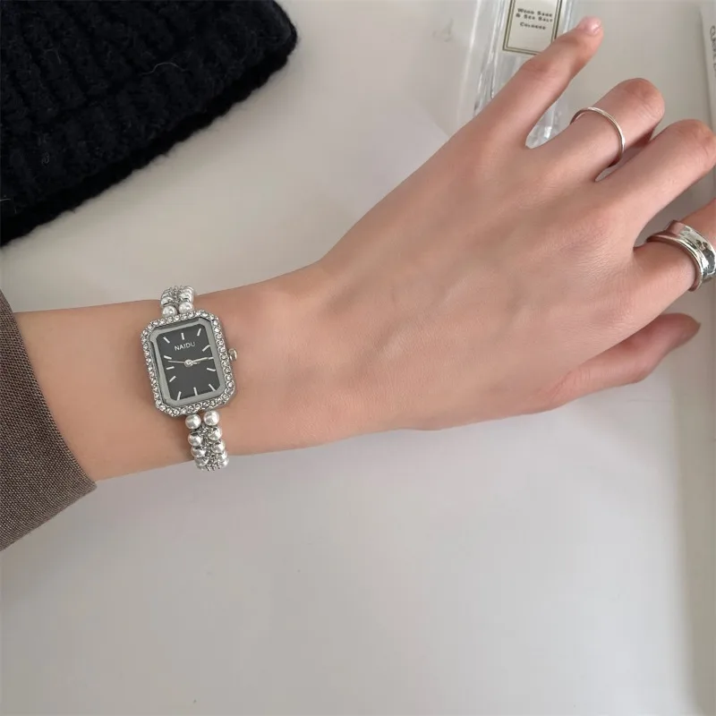 Women's Bracelet Watch Light Luxury Imitation Pearl Quartz Watch