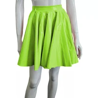 Plus Size Sweet Girl A-Line Goth Skirts Casual PVC Bottoms High Waist Faux Latex Slim Fit Mini Skirt Women Solid Sexy Club Skirt - Image 5