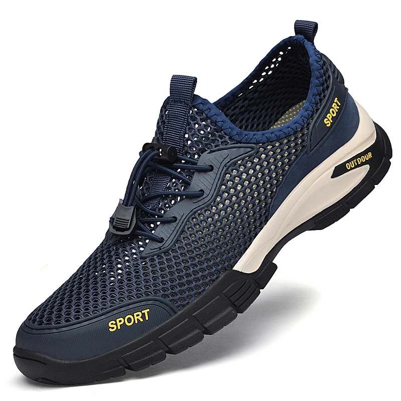 

Летние уличные дышащие сетчатые тканевые мужские туфли, сетчатые повседневные туфли с вырезами