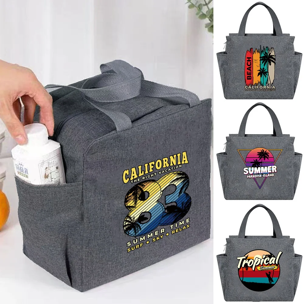 

Large Capacity Cooler Bag Waterproof Oxford Portable Lunch Bags Picnic Food Handbag Women Zipper Multifunction Thermal Lunch Box