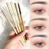 Small gold bar double-ended eyebrow pencil three-dimensional eyebrow shape long-lasting without smudging, slender and natural 1
