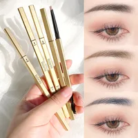 Small gold bar double-ended eyebrow pencil three-dimensional eyebrow shape long-lasting without smudging, slender and natural 1
