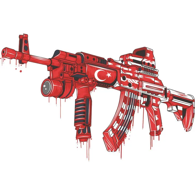 

Flagged Pattern Gun Sticker Bonding 20 CM
