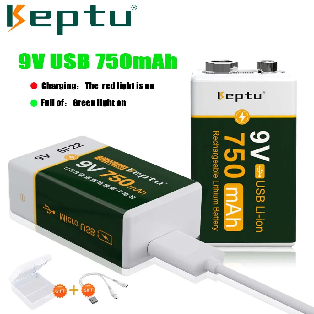 KEPTU9VUSBBattery750mAh6F229vLiionRechargeableBatteriesfor