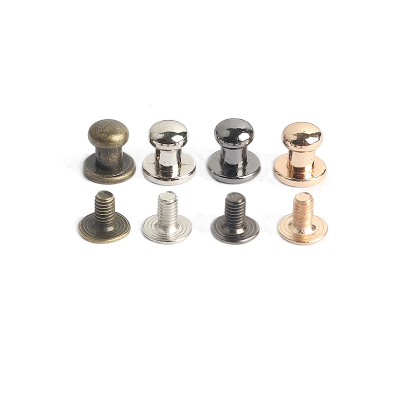 500sets 8mm Zinc Alloy 6 mm Round Head Stud Spot Screwback CraftLeather Bag Belt Chicago Button Screw Nail Rivet metal studs,metal binding screws