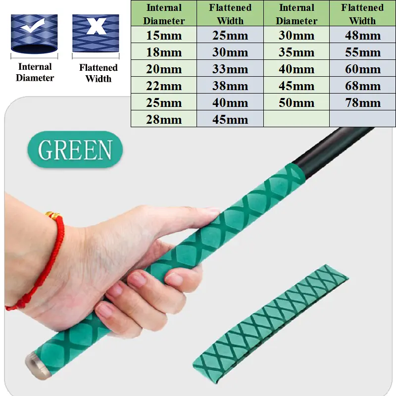 0.2M/1M Non-slip Heat Shrink Wrap Tubing Fishing Rod DIY 5 Colors Handle Insulation Waterproof Racket Handle Grip 15-50MM - Image 8