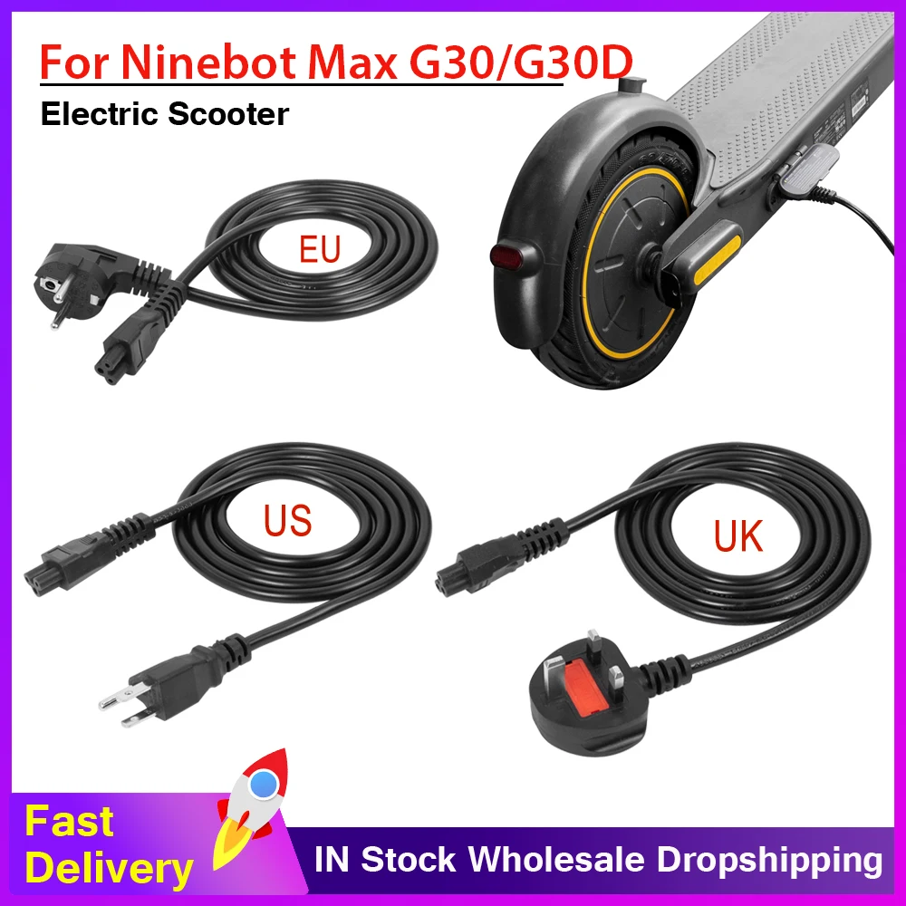 Cavo Di Ricarica Per Ninebot Max G2 G30 G30D/Lp/Le G65 Scooter Elettrico Linea Di Ricarica Alimentazione A Batteria Eu Us Uk Plug Linea Di Ricarica