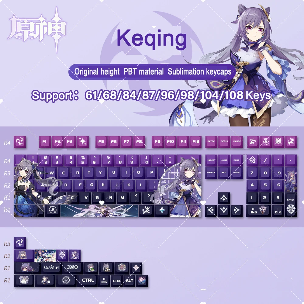 Impacto Keycaps Presente Cereja Perfil PBT Teclado