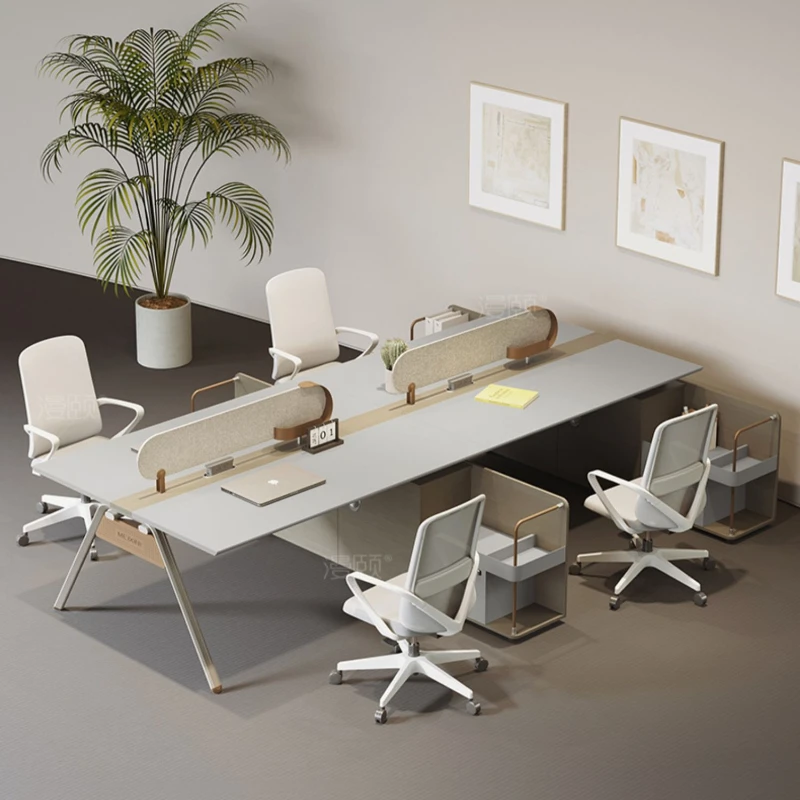 Four-seater desk and chair combination simple modern office staff screen staff desk for 4-seater desk four person desk staff simple and modern four people