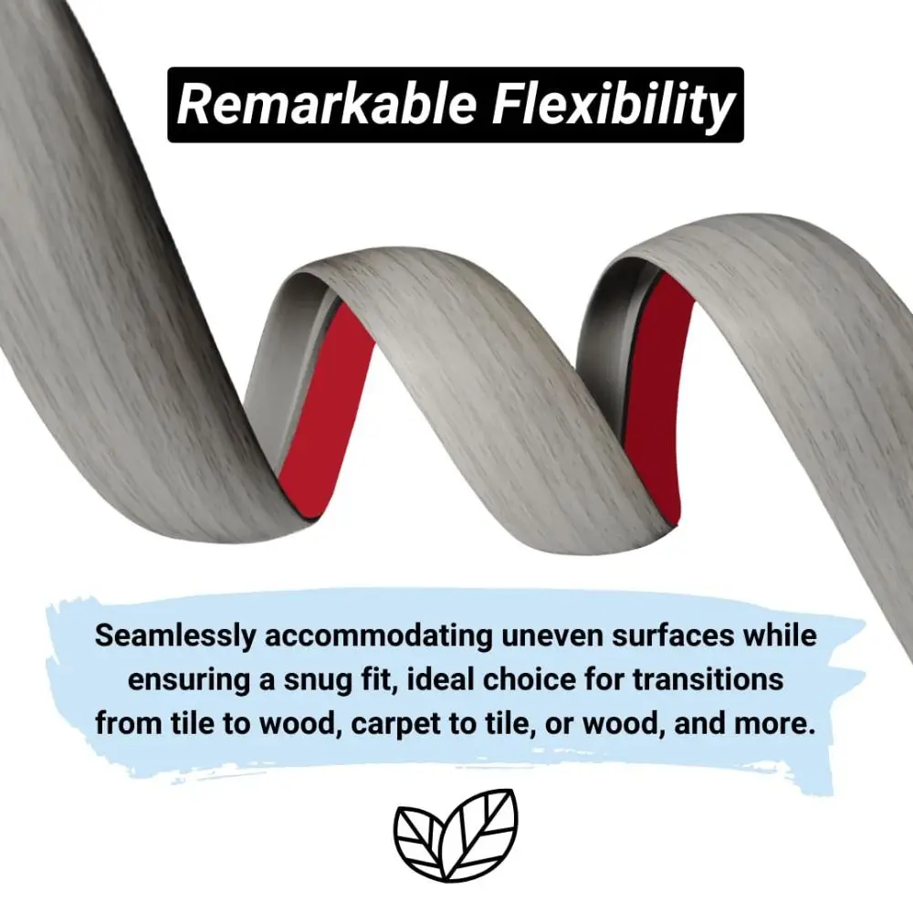 Carpet To Tile Floor Transition Strip Self Adhesive Cuttable Threshold Cover PVC Household Flat Button Strip Doorway