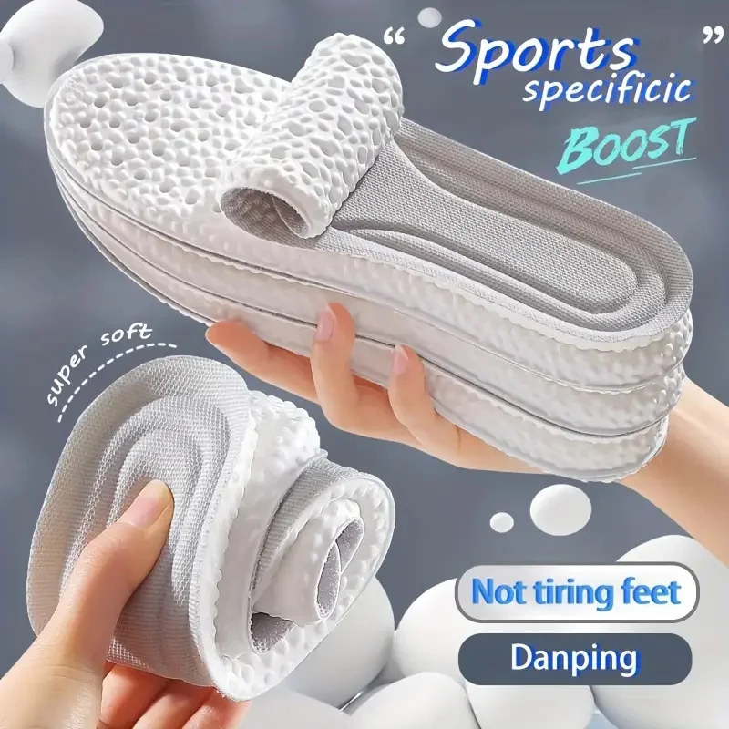 1 Pair 4D High Elasticity Unisex Sports Insoles-Breathable, Comfortable For All Seasons-Essential For Sports, Running