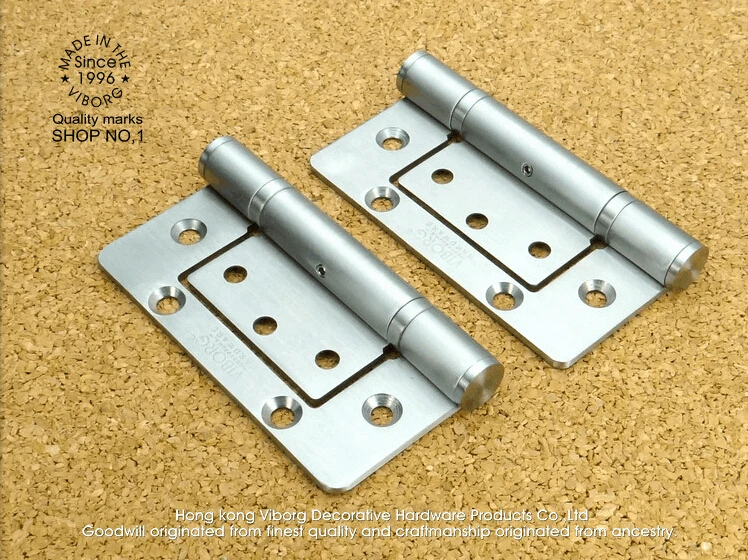 (2 pieces)VIBORG 4" 304 Stainless Steel Extra-thick Smooth&Quiet Non mortise Ball Bearing Door Hinges Hinge