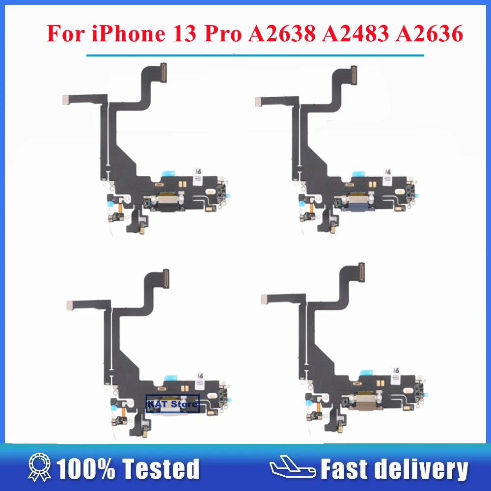 

10 шт. в упаковке для iPhone 13 Pro A2638 A2483 A2636 A2639 A2640 USB разъем док-станция зарядное устройство Порт гибкий кабель Замена