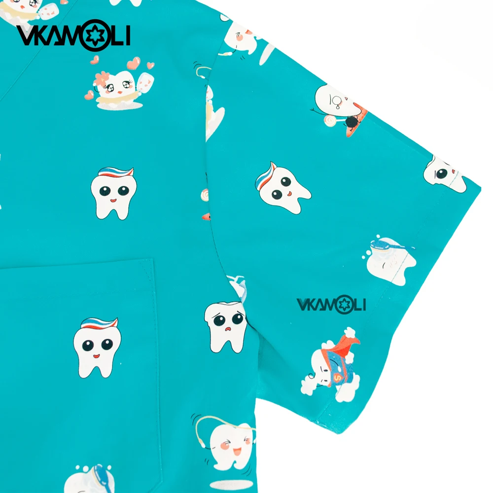 Medical Scrubs Tops Work Uniform Nursing Wear Dental Clothing For Woman Man