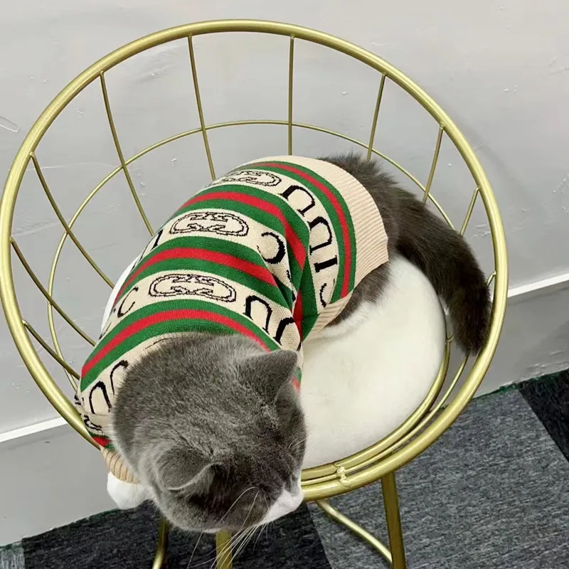 SULEGR 애완 동물 의류, 고양이, 개, 크리스마스 패션 브랜드 스웨터, 가을 및 겨울 신상 테디 가디건