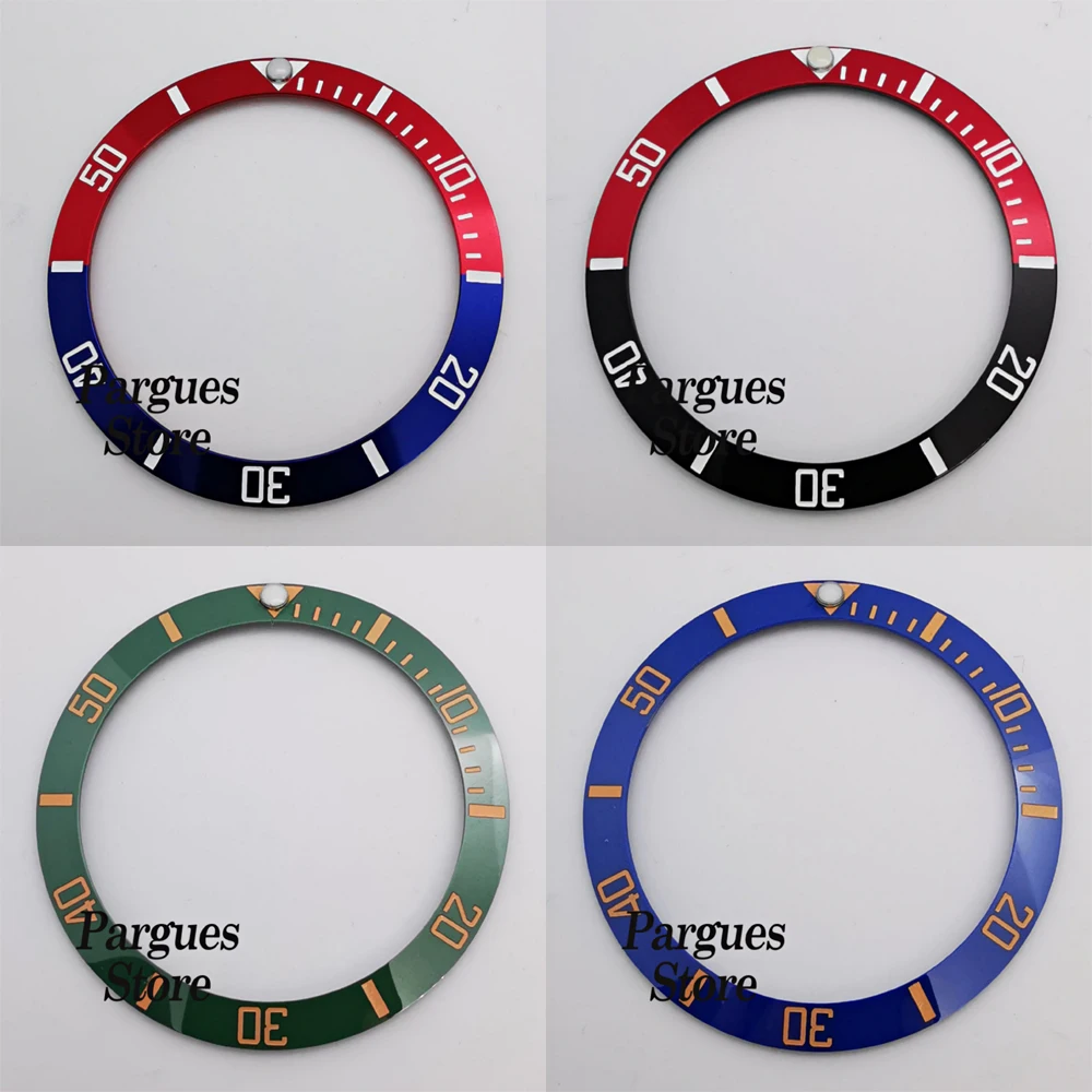 

38mm Ceramic/Aluminum Watch Bezel Insert For 40mm Men's Case Multiple Colors