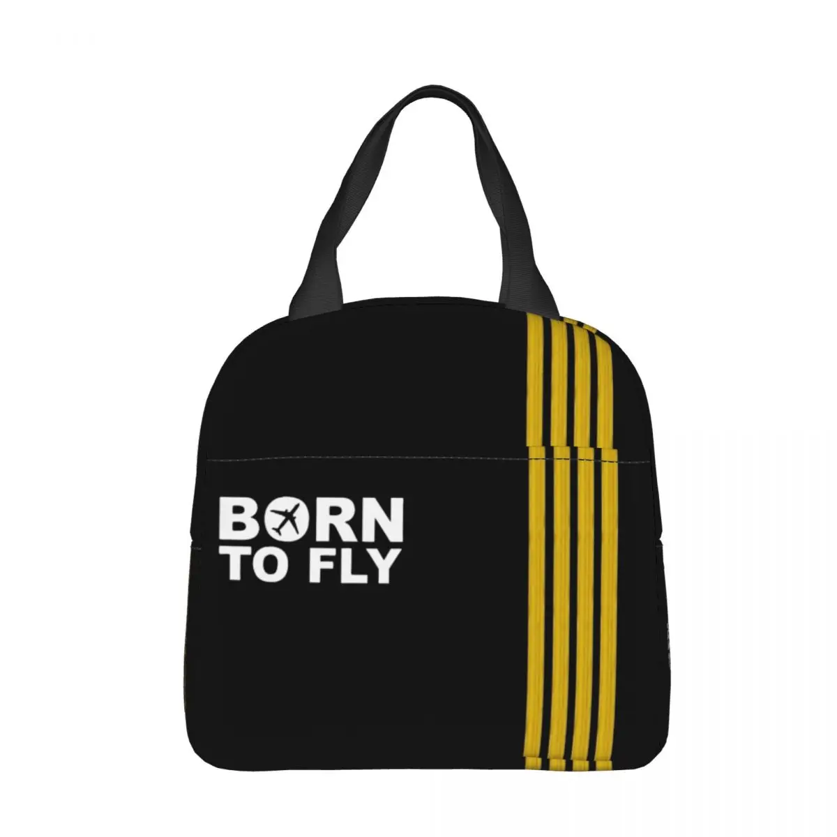 

Изолированные сумки для ланча Born To Fly Captain Stripe, сумка-холодильник, ланч-контейнер, пилот, воздушный истребитель, мужской Ланч-бокс для колледжа и пикника