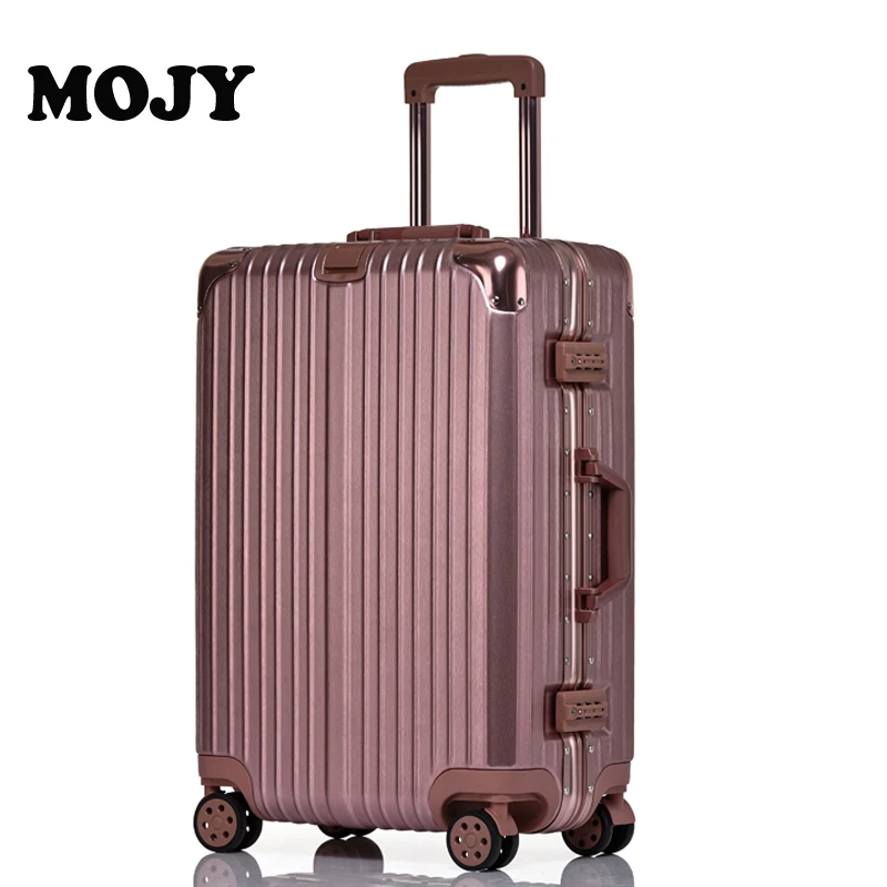 

2023 MOJY Factory Direct Sales Korea Private Customization 26 Inch Brown Aluminium Carry On Motorcycle Travel Bag Luggage