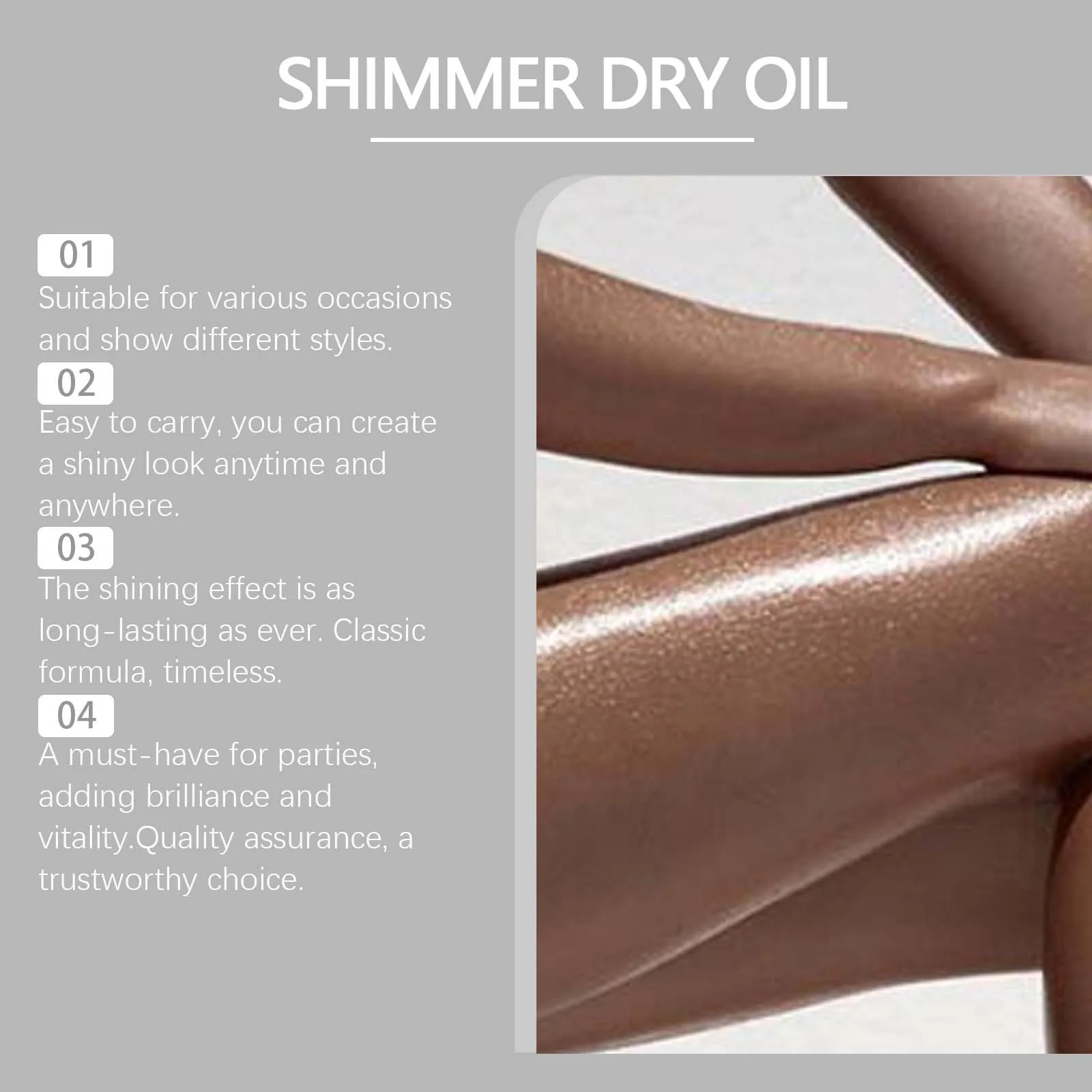 EELHOPE Silver Party Body Glitter Oil Party Focus Silver Shine Adds Attractive Brilliance Brightening Oil Festival Makeup 5