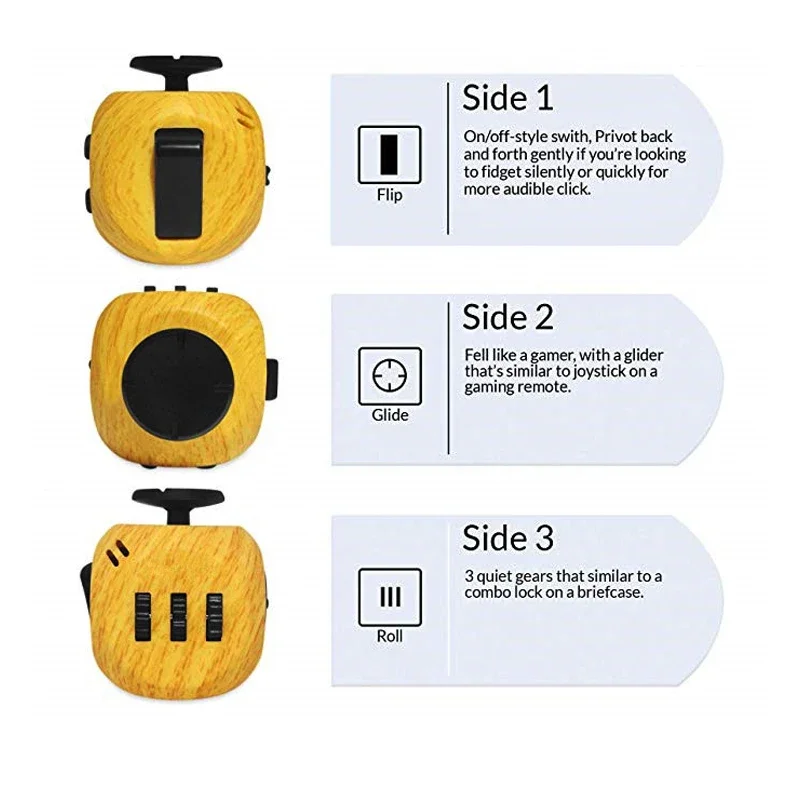 Galaxy Game Cube 6 Pack Fidget Cube & Infinity Cube Toys For Adults & Kids, Multi-Sided Sensory Anxiety Relief Toys For ADD, ADHD, OCD, Autism - Cool Handheld Fidget Gadgets For Stress