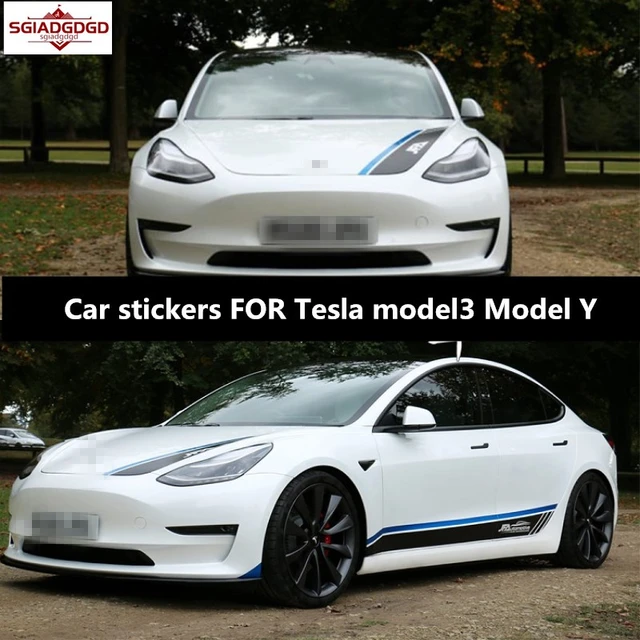 Graphics Side Door Car Sticker For Tesla Model Y Hood Tail Racing Stripe  Decals