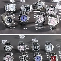 WLP 2023 Fashion Mini Quartz Watch Clock Finger Rings for Men Women Elastic Strap Punk Gothic Couple Roman Ring Jewelry Gift - Image 6