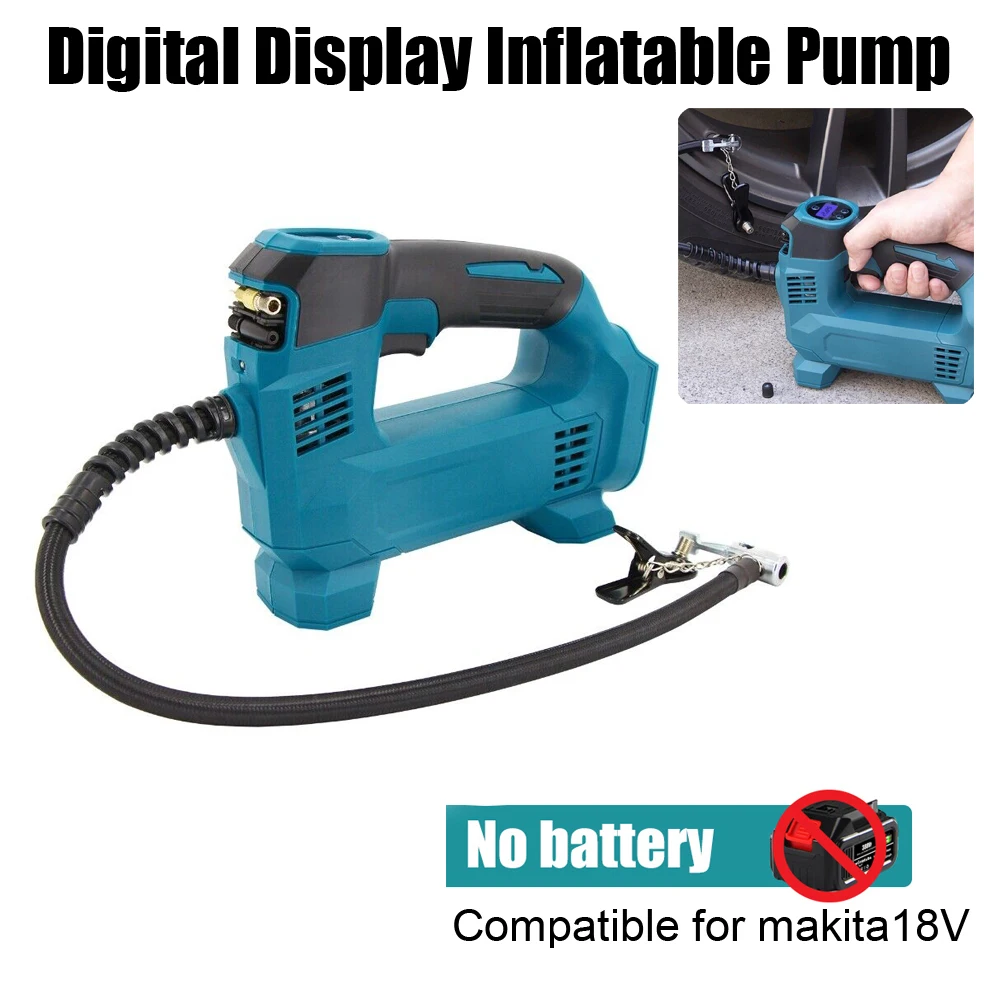 

18V Powered Cordless Electric Air Pump Electric Inflator Car Tire Air Compressor Inflatable Pump For Makita 18v Battery