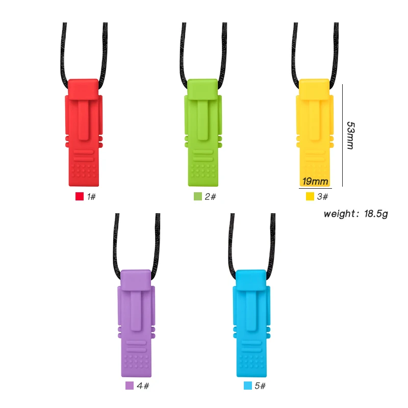 1ps Baby Silicone Teether Kids Chew Necklace Sensory Chewy Pendant Oral Motor Toys Therapy Tools for Autism ADHD chidren's goods 2