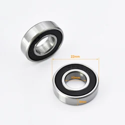 Set of 2 High - Performance Hybrid Ceramic Bearings for Bicycles (6900 - 2RS 10x22x6mm)