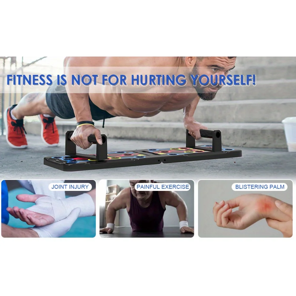 20-in-1 Push Up Board: Get Fit Tone Chest Muscles Foldable Multi-Functional Exercise Equipment Fitness Sports Gym Workout Kit_voghion.com