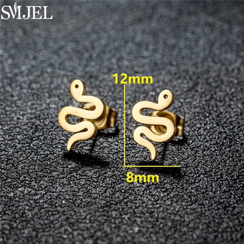 Cute Various Animal Earings Fashion Jewelry Butterfly Dog Owl Snake Whale Bee Giraffe Stainless Steel Mini Stud Earrings Women - Image 6