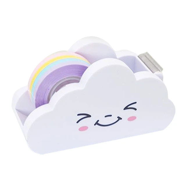 Tape Dispenser Washi Rainbow Paper Roll Holder Cloud Cute Desktop Desk  Masking Office Cartoon Cutting Machine Kids Adhesive