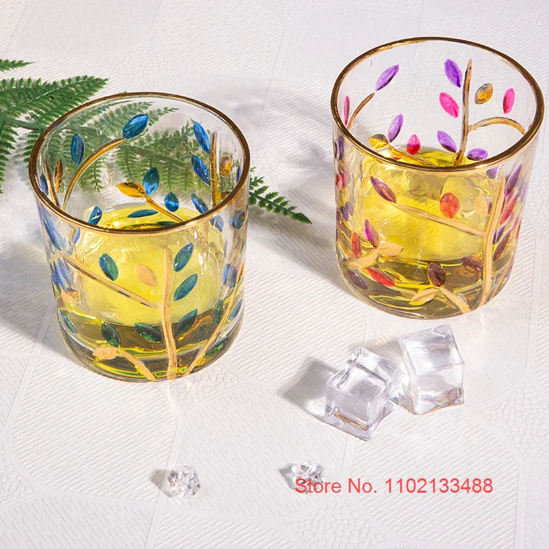 Latest Italian Zecchin Design Murano Glass Cup National Quintessence Hand Painted Wineglass Smart Soul Whiskey Tumbler Gift
