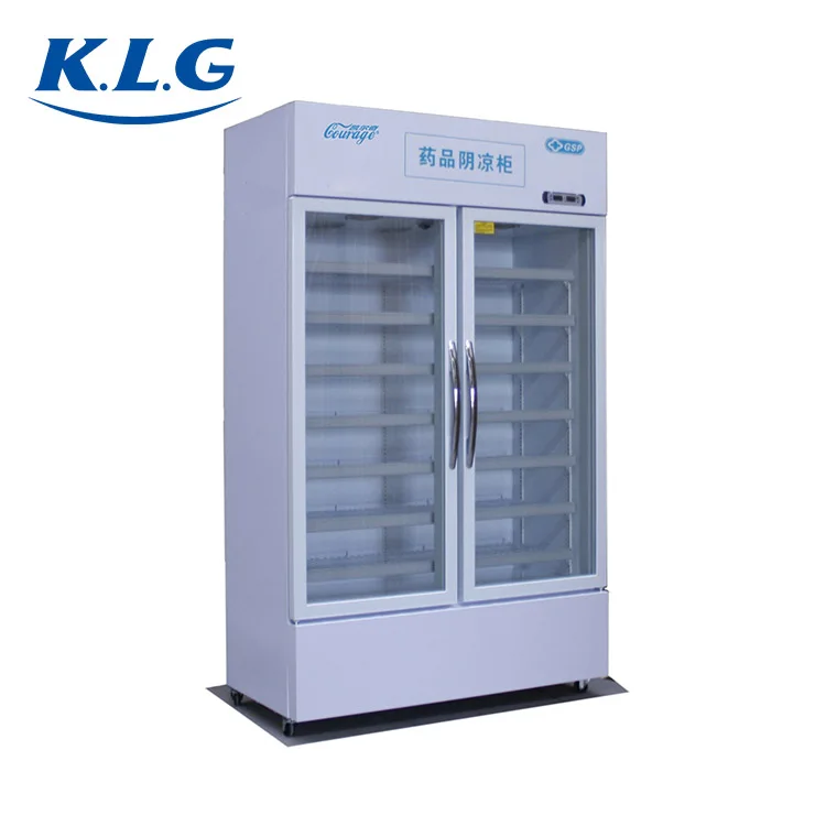 Medicine Double Doors Cool Display Cabinet Upright Cooler Freezer