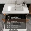 36" Bathroom Vanity with Sink, Modern Floating Vanity with Push Open Soft Close Drawer, Large Storage for Small Space 6