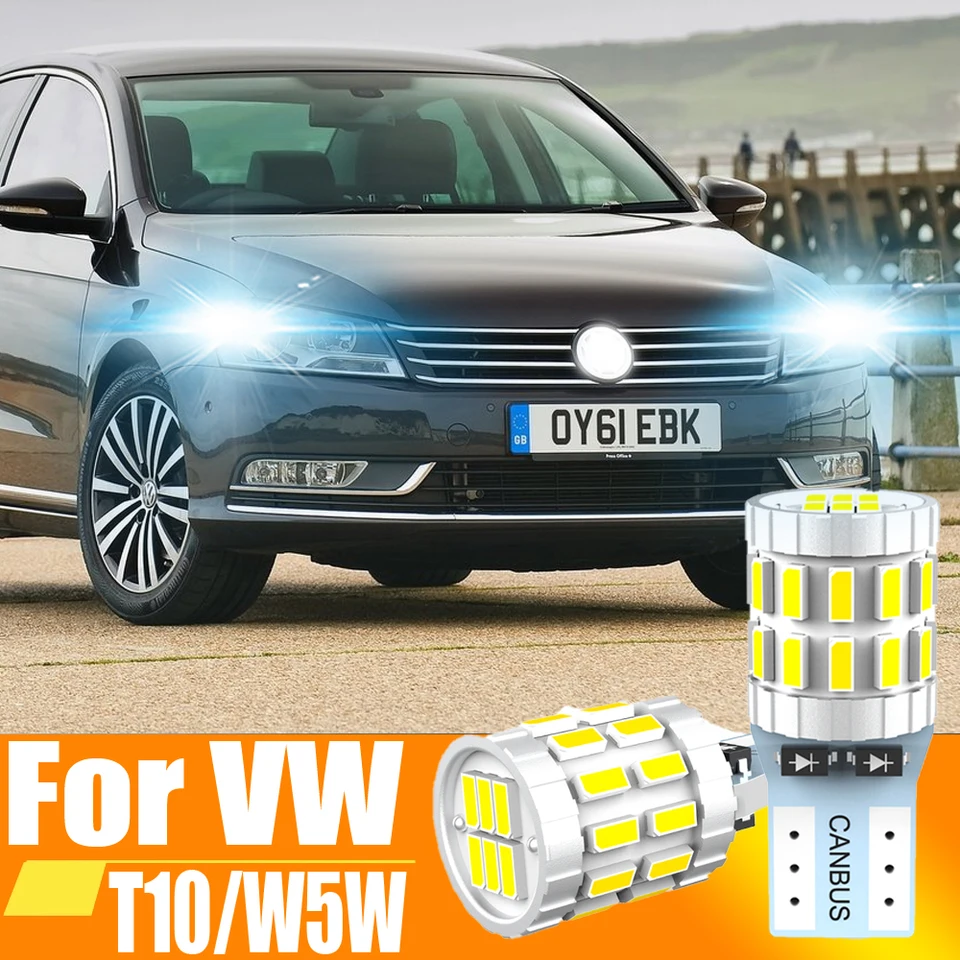 2x T10 W5W Led Canbus Car Interior Light Bulb for VW Passat B6 B7