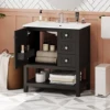 30inch Transitional Style Bathroom Vanity Cabinet Combo with Ceramic Sink Soft Close Door 6