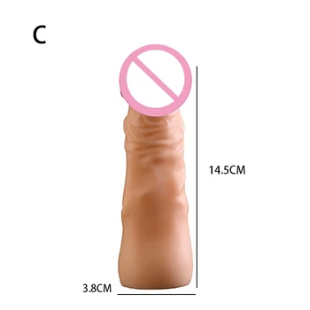 4 Size Highly Elastic Penis Extender Sleeve Reusable Silicone Condoms Delay Ejaculation Penis Adult Erotic Toys Intimate Goods 4