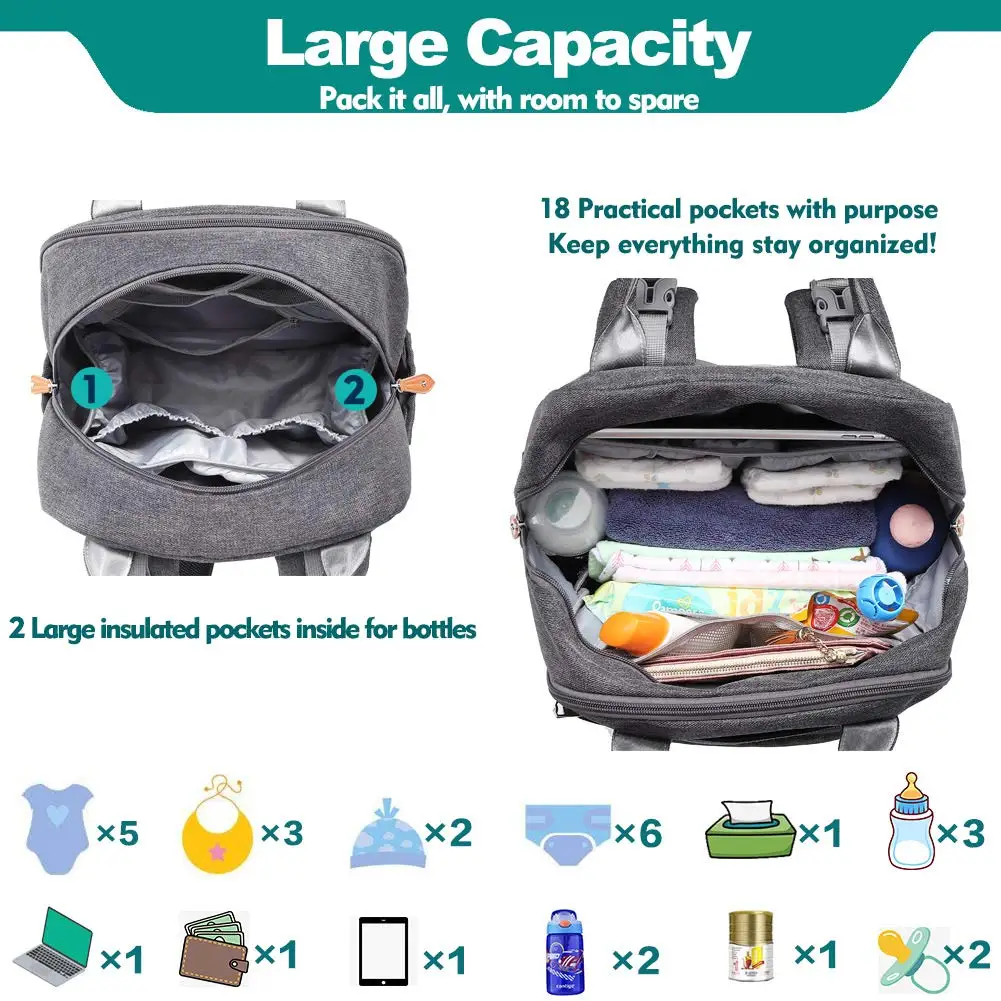 Sac à dos multifonction étanche pour bébé, sac à langer pour bébé, sac  MUNIBag avec conception USB pour le voyage, grand sac Proxy ALTERBaby -  AliExpress