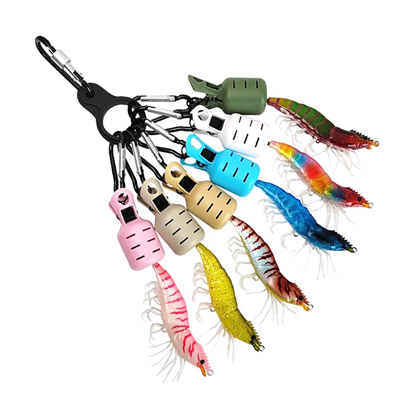 6/10Pcs Tintenfisch Jig Köder Schutz Kit Lagerung Hülse Snap-on Schwanz Haken Hülse Meer Angeln Tintenfisch lagerung Abdeckung Tackle Zubehör