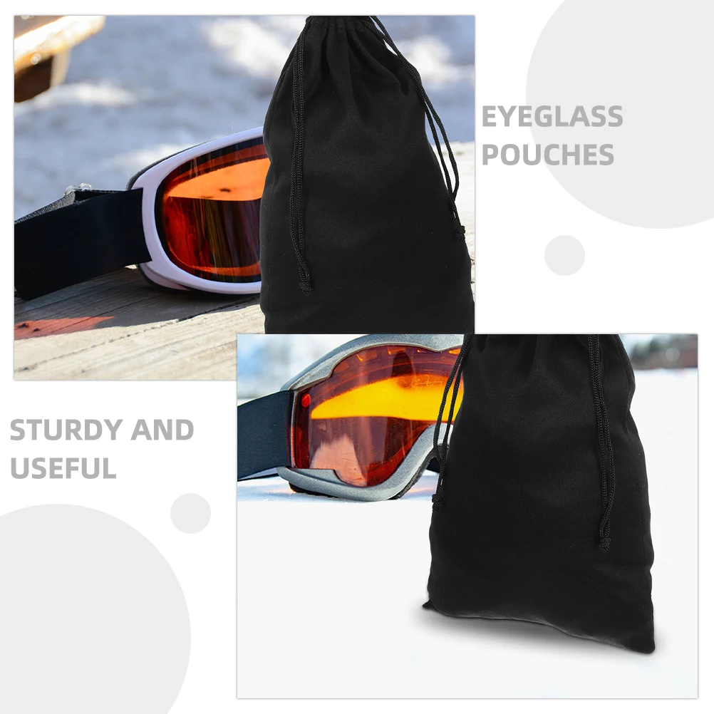 5pcs Glasses Drawstring Bag Portable Anti-scratch Ski Goggles Storage Bag Sunglasses Pouch for Outdoor Protective Snow Goggles 5
