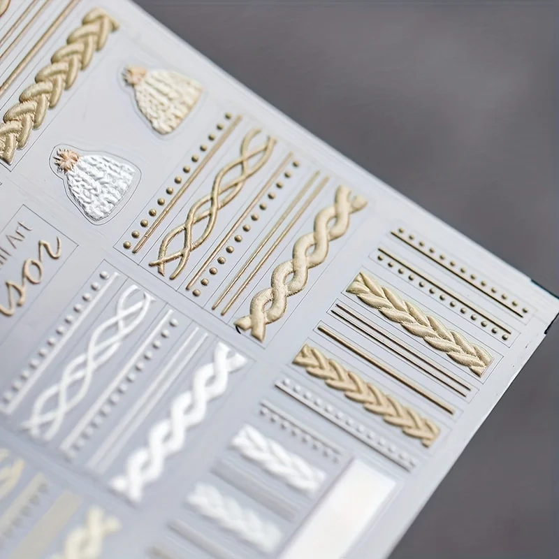 1pc Elegant Sweater Pattern Nail Stickers - Matte Finish,Self-Adhesive,Single Use,Cartoon Design,Ideal for Nail Art & Decoration