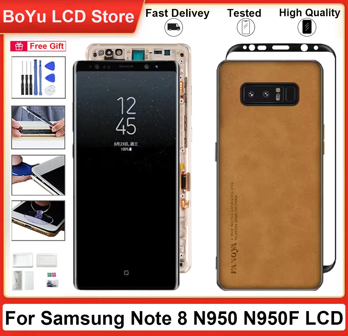 

Tested 6.3" SUPER AMOLED Screen For Samsung Galaxy Note 8 N950 SM-N950A N950U N950F LCD + Touch Display Digitizer Assembly Part