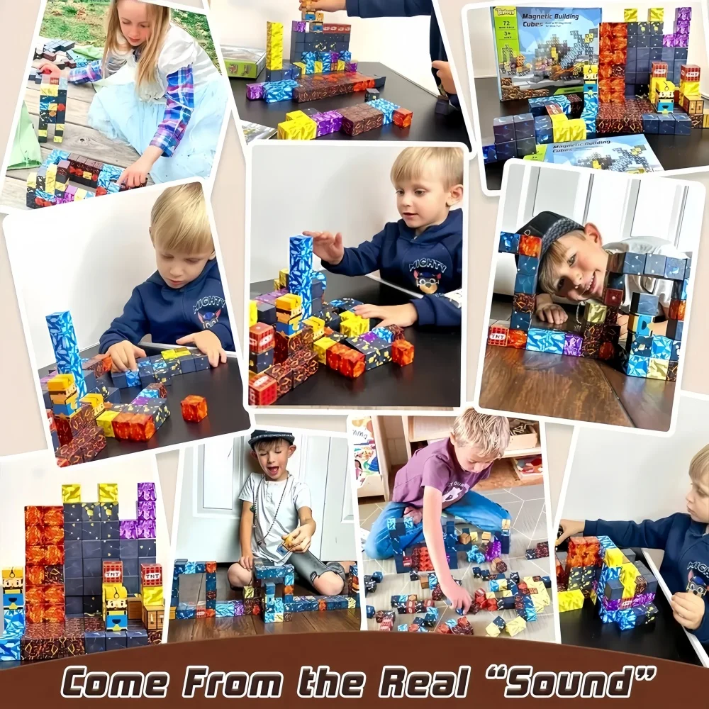 Magnetic Building Blocks Magnetic Assembly Toy New Creative Magnetic Building Blocks Cube Pixel World Model Set Magnet Creative DIY ChildrenTech Puzzle Model Gift